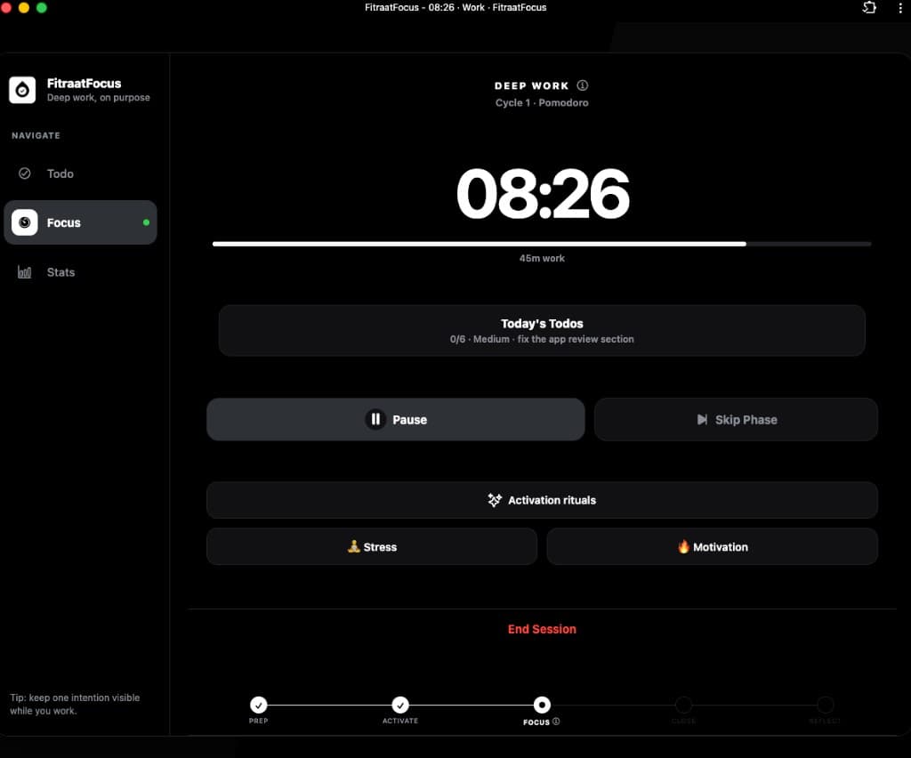 Fitraat Focus - Deep Work System